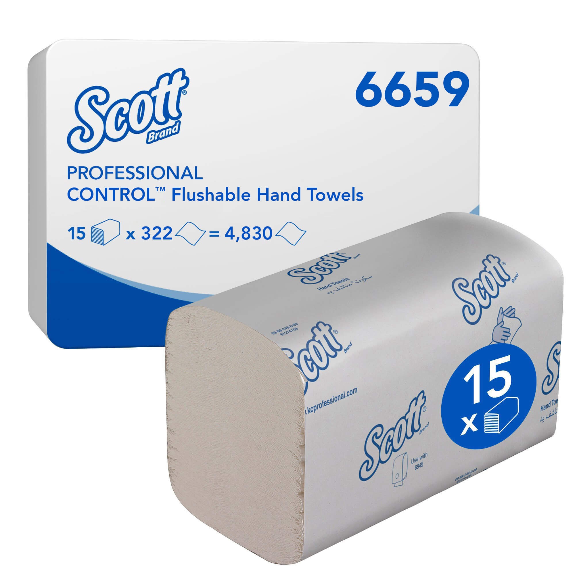 Scott® Control™ Flushable Folded Hand Towels - Белый
