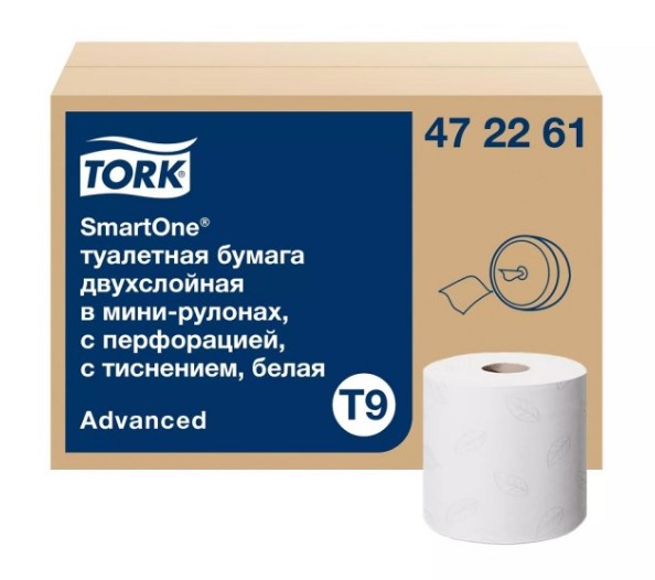 Tork SmartOne® туалетная бумага в мини-рулонах с ЦВ, категория Advanced, 2-сл. — изображение 2