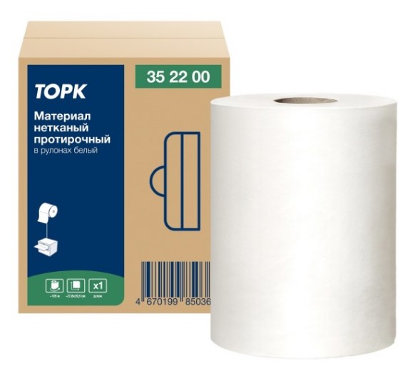 Tork материал нетканый протирочный в рулонах, категория Advanced, 1-сл., белый (доступен с 25.12.2023) — изображение 2