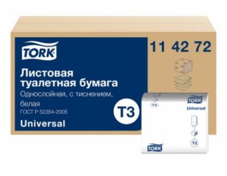 Tork листовая туалетная бумага, категория Universal, 1-сл.