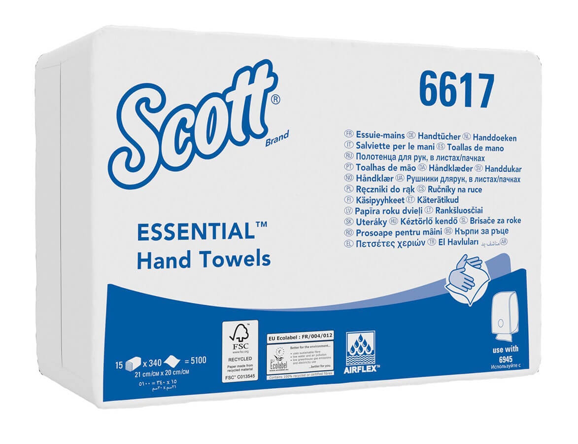 Scott® ESSENTIAL™ Полотенца для рук - Сложенные / Белый /Малый
