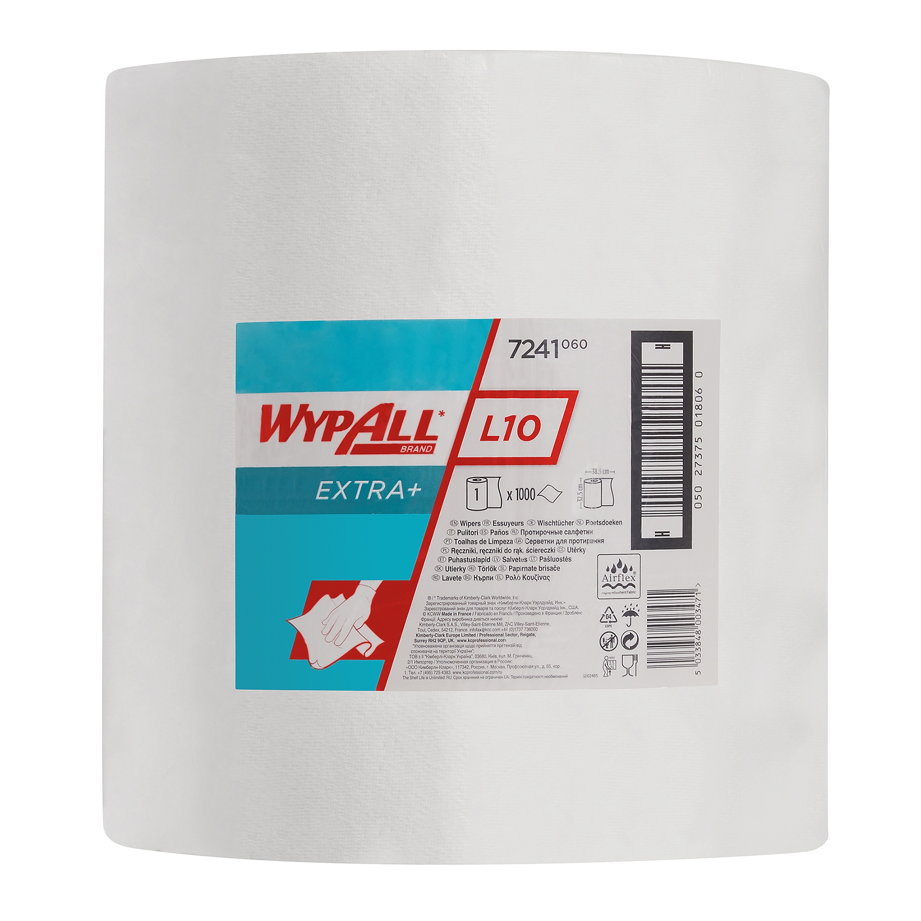 WypAll® L10 Протирочный материал для поверхностей - рулон Jumbo - сверхширокий / Белый