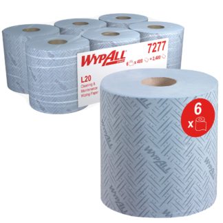 WypAll® L20 Протирочный материал для многофункционального использования - С центральной подачей / Синий /2 слоя