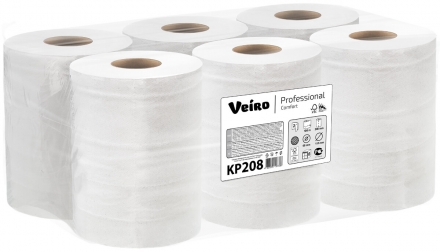 Полотенца для рук Veiro Prof.Comfort Easyroll, 2-сл, 25*22см, 100м, белый, 6шт/упак