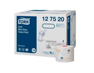 Бумага туалетная в средних рулонах Tork Premium T6, 2-сл, 9,9*90, белый, 27рул/упак