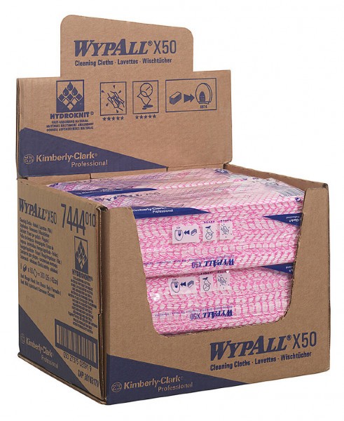 Материал протирочный нетканый Wypall Х50, 25*42см, 50л, красный, 6шт/упак — изображение 3