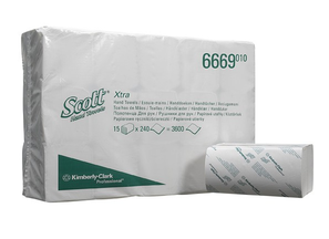 Полотенца для рук в пачках Scott Xtra, 1-сл, 240л, 15шт/упак