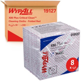 WypAll® X80 Plus Протирочный материал - Сложенные в 1/4 / Красный