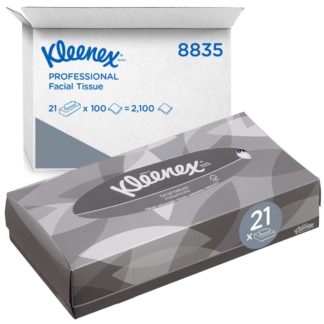 Салфетки для лица Kleenex 2-сл,100л, белые, 21шт/упак