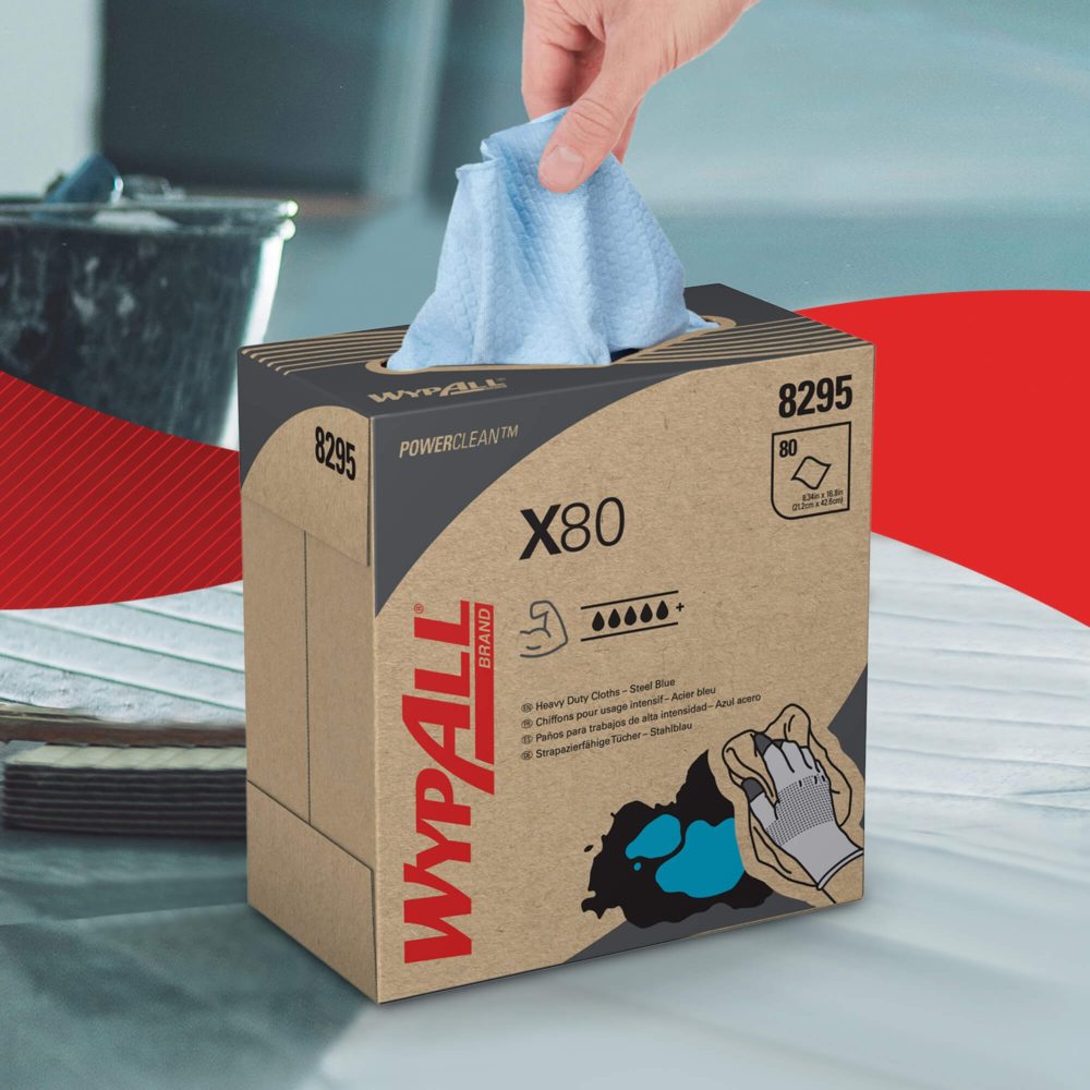 8295 WypAll® X80 PowerClean - Коробка Рор-Up / Голубой/ синий — изображение 6