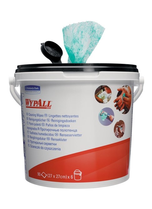 Ведро с протир.увлаж.материалом с полипропил.гранулами Wypall Cleaning, 1-сл, 27*27см, 90л, зеленый, 6 ведер в коробке — изображение 7