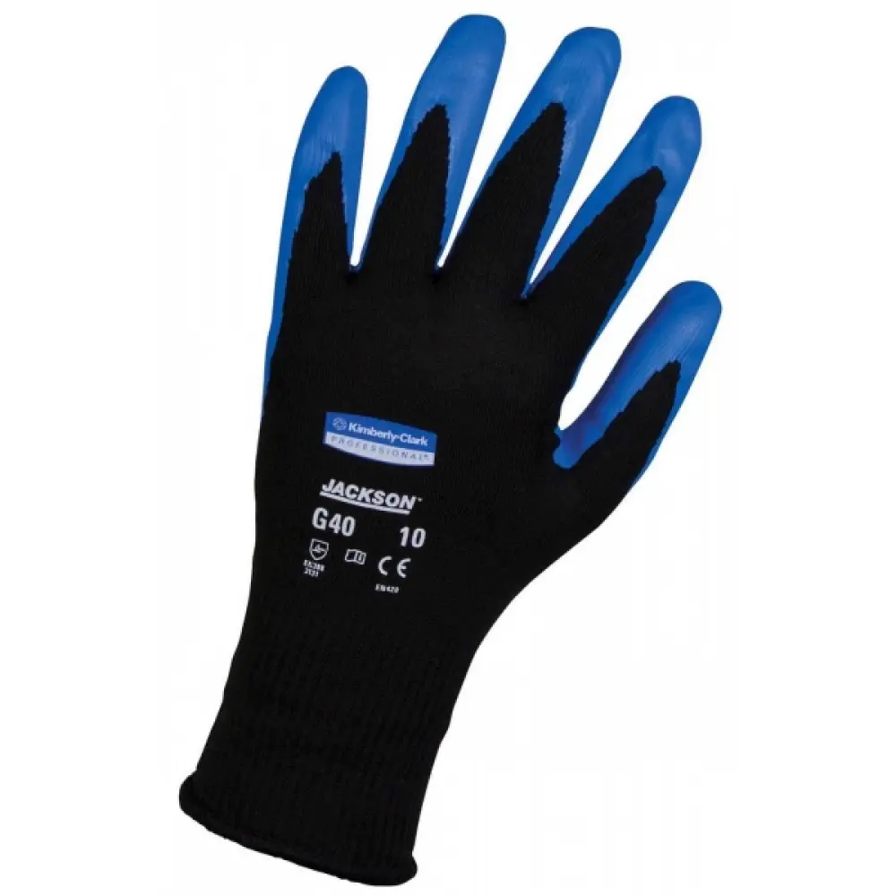 Перчатки с нитриловым покрытием многоразовые KleenGuard G40 Smooth Nitrile,размер 8,синий, 12пар — изображение 4