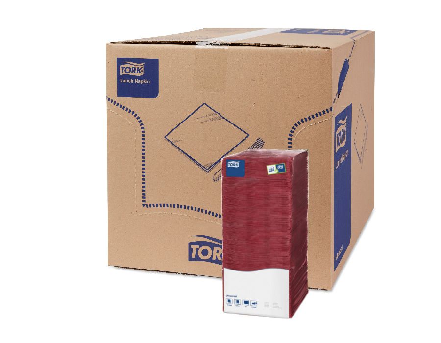 Tork салфетки 25×25 см бордо 470116, 500шт/уп, 6уп/кор