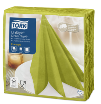 Tork LinStyle салфетки 39*39, фисташковые, 50шт/уп, 12уп/кор