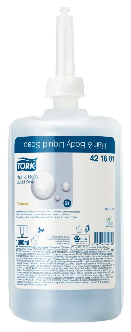 420601 Tork Premium мыло-гель для тела и волос, 6шт/уп