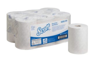 Полотенца для рук в рулонах Kimberly Clark Scot Slimroll, 1-сл, 190м, белый, 6рул/упак