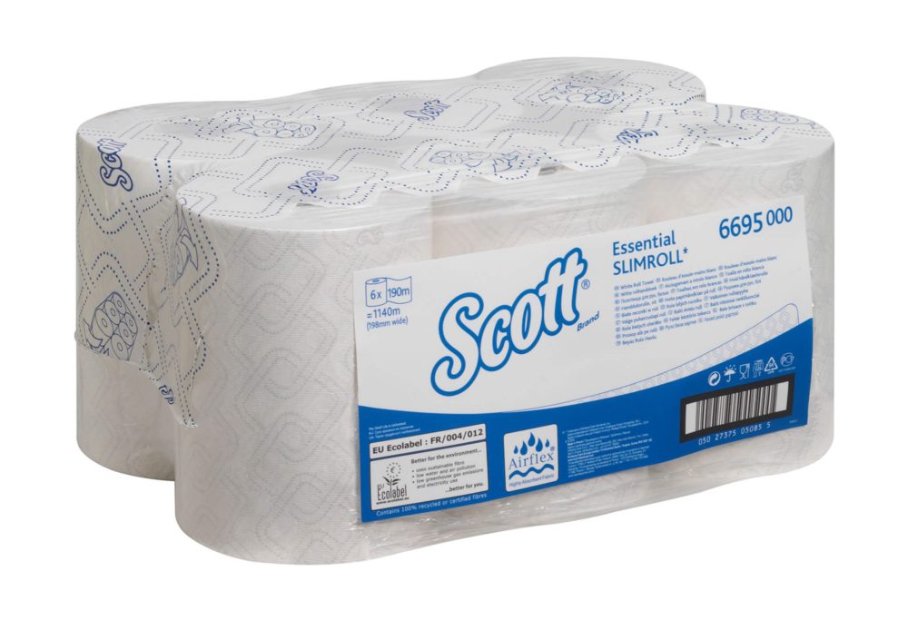 Полотенца для рук в рулонах Kimberly Clark Scot Slimroll, 1-сл, 190м, белый, 6рул/упак — изображение 5