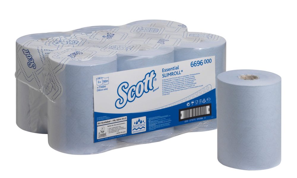 6696 Scott Essential Slimroll полотенца для рук, синий, 6 рулонов по 190м — изображение 4
