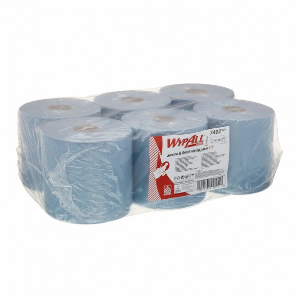 Материал протирочный бумажный Wypall L10 с центральной вытяжкой, 1-сл, 38*18,5см, синий — изображение 2
