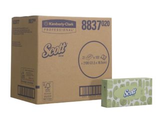 Салфетки для лица Scott, 2-сл,100л, белые, 21шт/упак