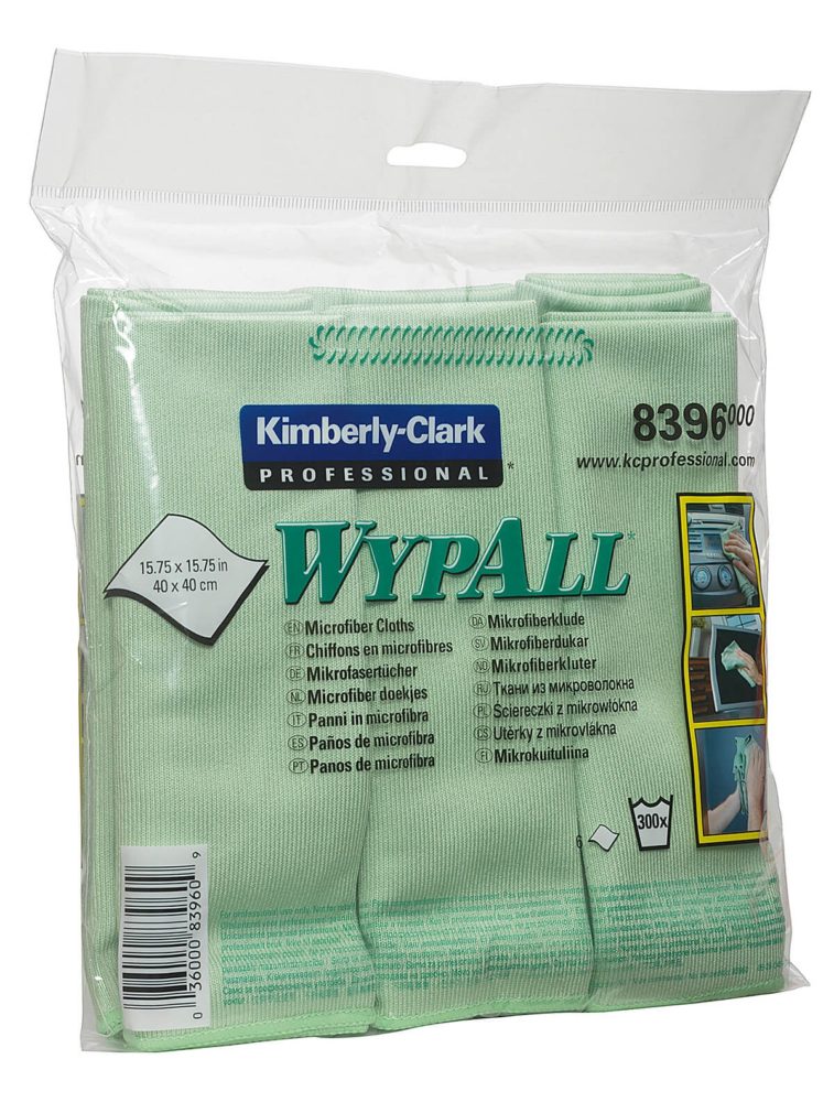 Салфетка из микрофибры полировочная Wypall Microfibre Cloth, 1-сл, 40*40см, зеленый, 6шт/упак — изображение 5