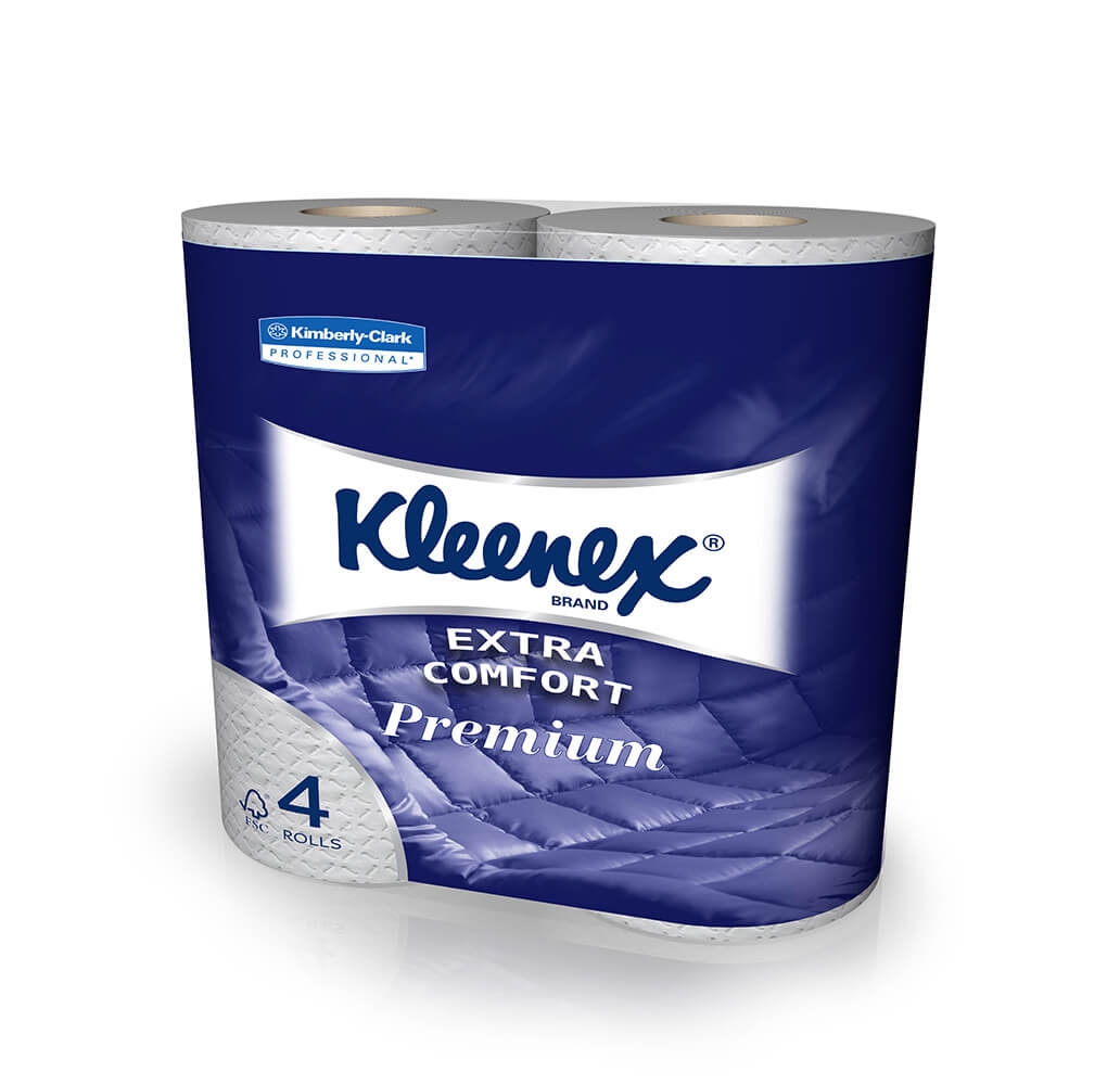 Бумага туалетная в стандартных рулонах Kleenex Premium, 4-сл, 160л,белый,24рул/упак (4рул в запайке) — изображение 2