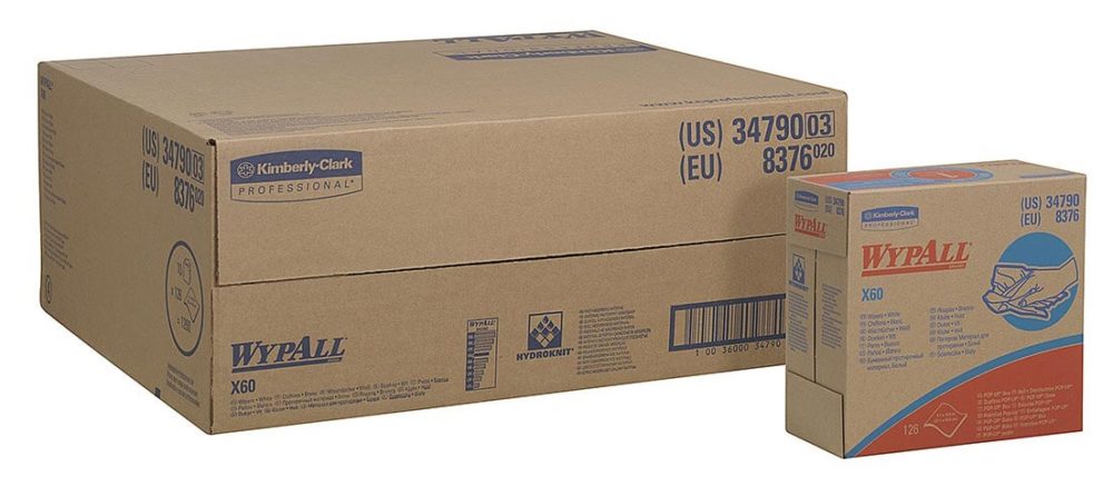 Материал протирочный нетканый Wypall X60, 1-cл, 23*42см, 126л, белый — изображение 3