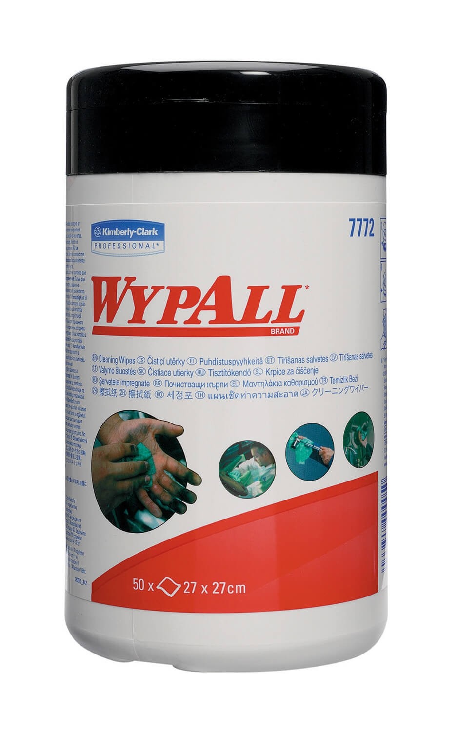 Материал протирочный влажный Wypall Cleaning, 27*27см, 50л, туба, зеленый, 6шт/упак — изображение 2