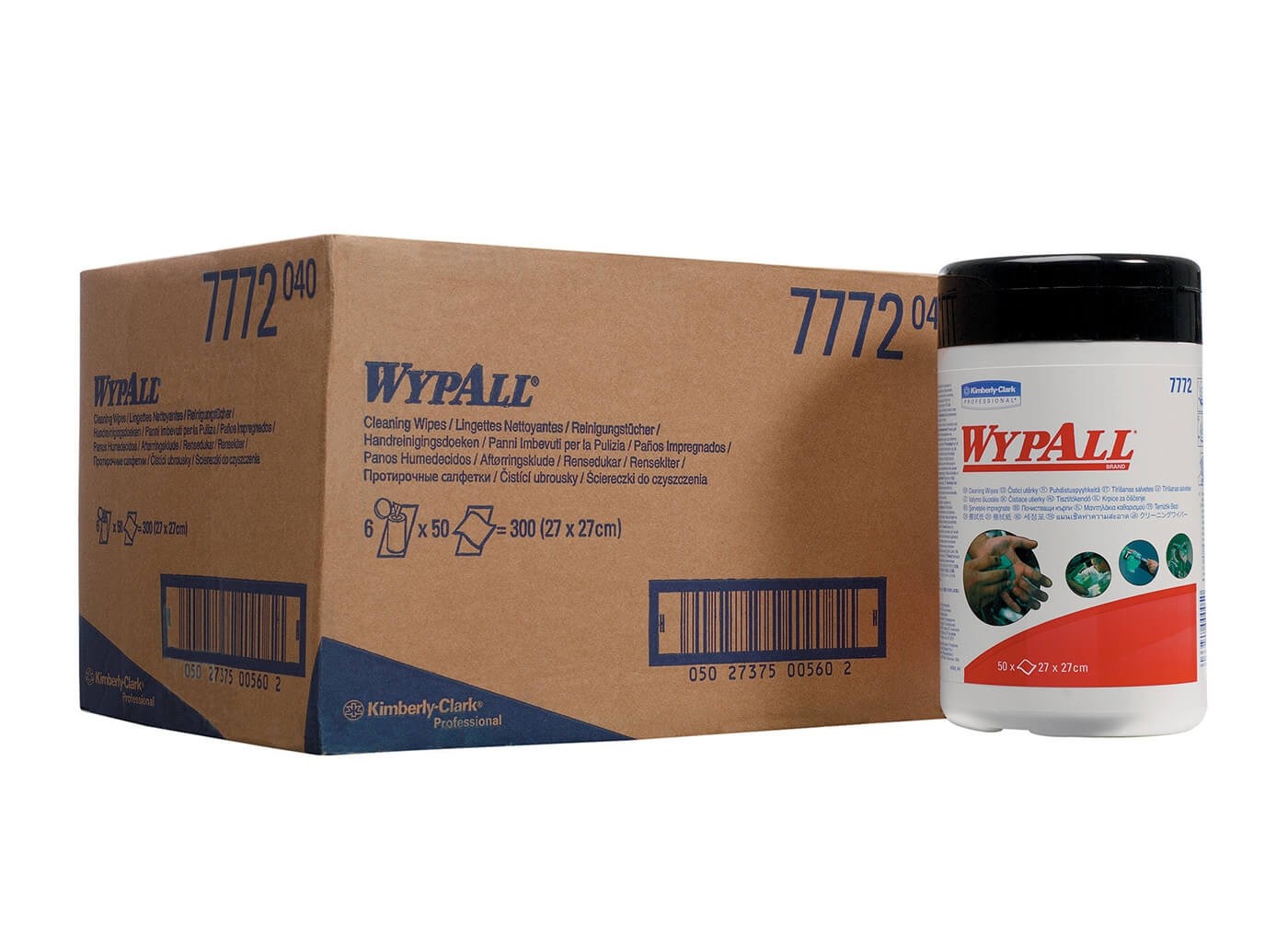 Материал протирочный влажный Wypall Cleaning, 27*27см, 50л, туба, зеленый, 6шт/упак — изображение 5