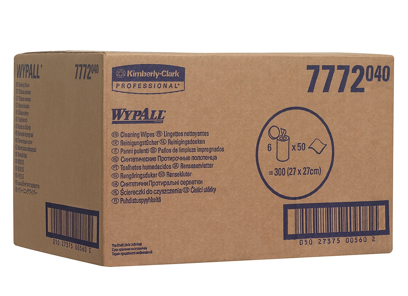 Материал протирочный влажный Wypall Cleaning, 27*27см, 50л, туба, зеленый, 6шт/упак — изображение 7