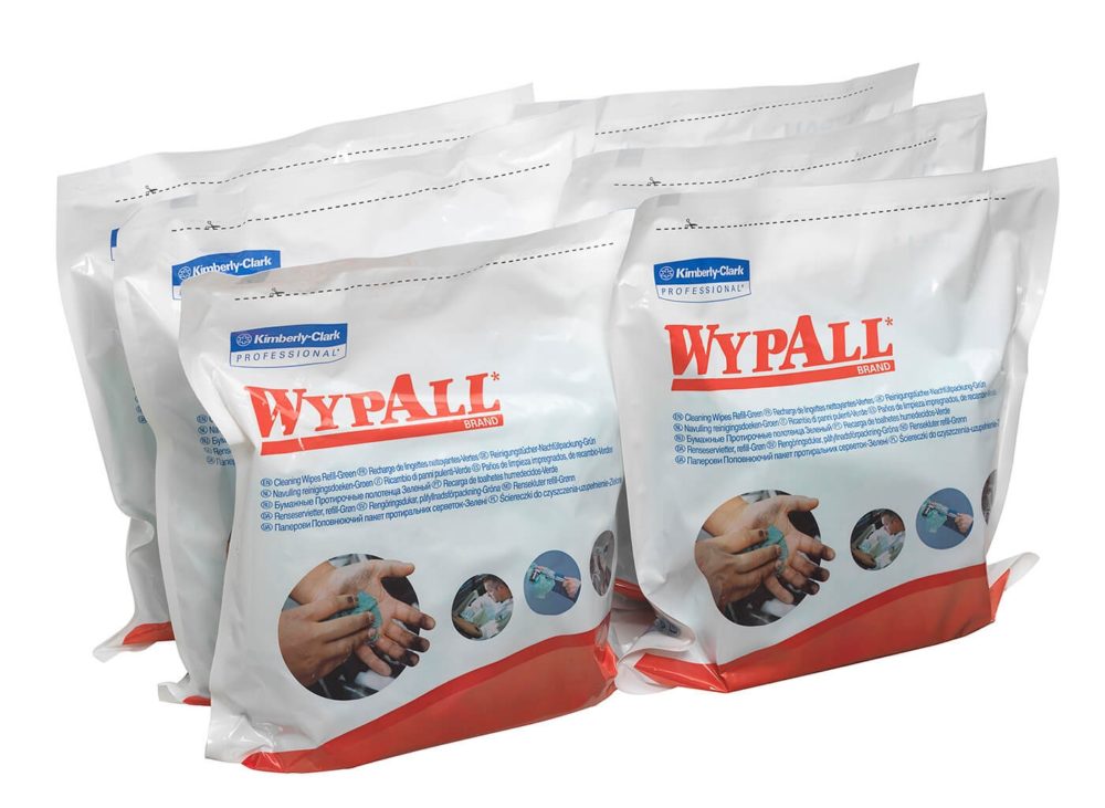 Материал протирочный увлажняющий c полипропиленовыми гранулами Wypall Cleaning, 1-сл,27*27см,зеленый — изображение 6