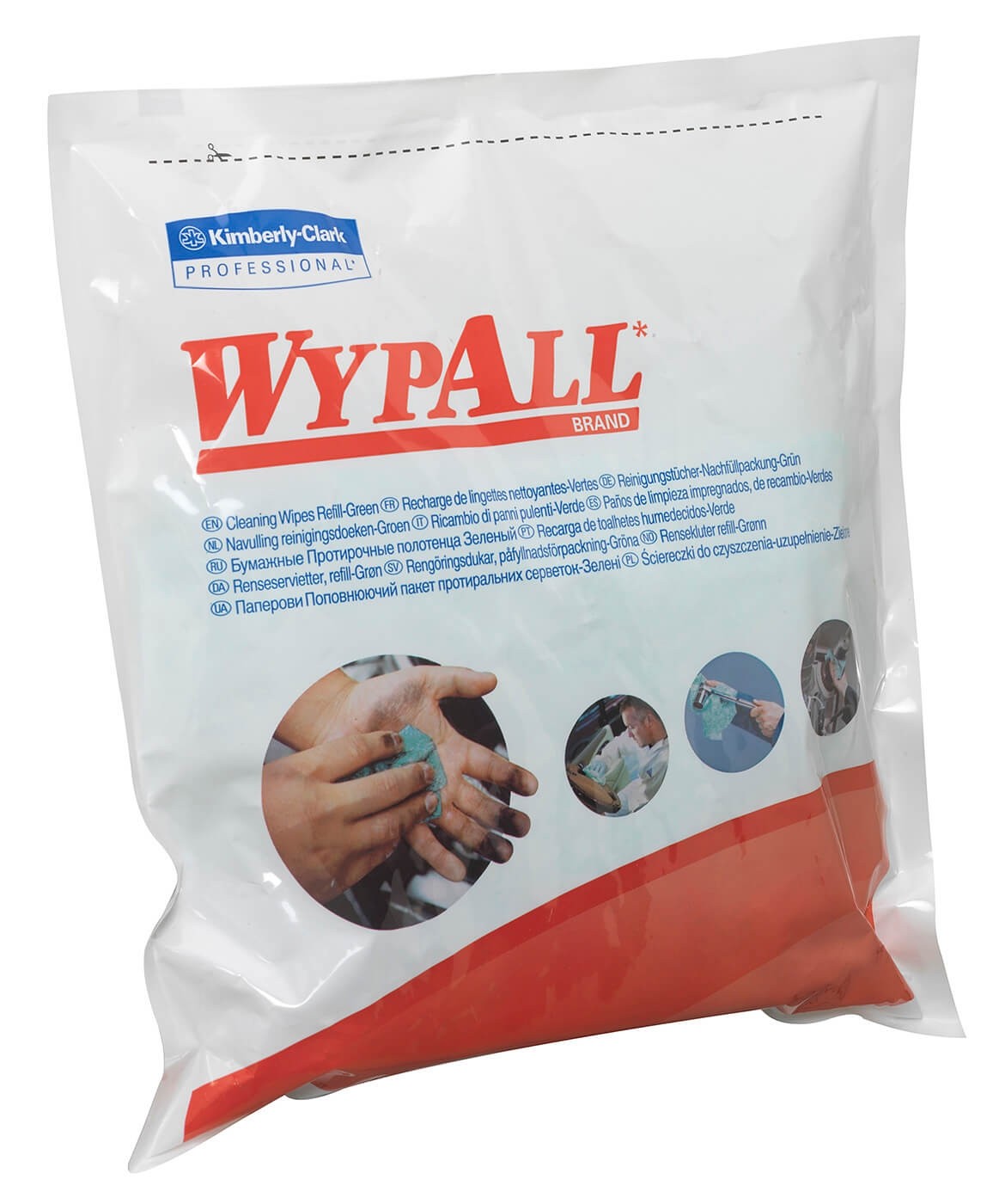 Материал протирочный увлажняющий c полипропиленовыми гранулами Wypall Cleaning, 1-сл,27*27см,зеленый — изображение 4