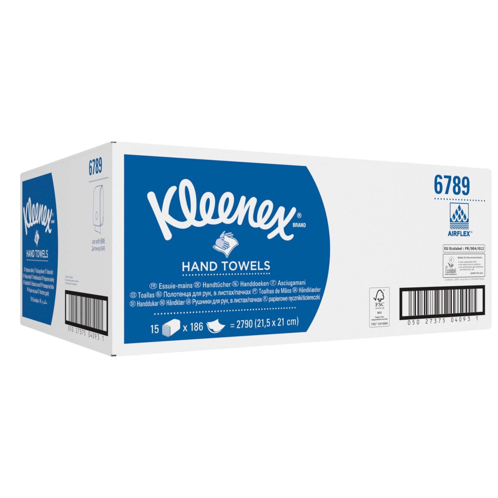 Полотенца для рук в пачках Kleenex Ultra, 2-сл, 186л, белый, 15шт/упак