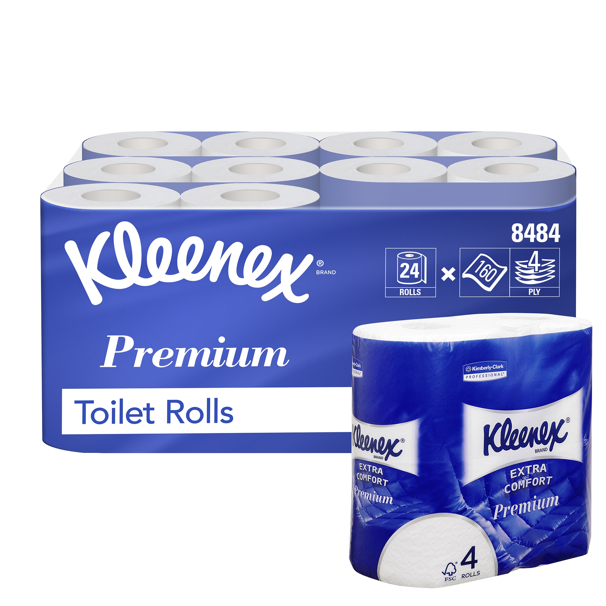 Бумага туалетная в стандартных рулонах Kleenex Premium, 4-сл, 160л,белый,24рул/упак (4рул в запайке) — изображение 3
