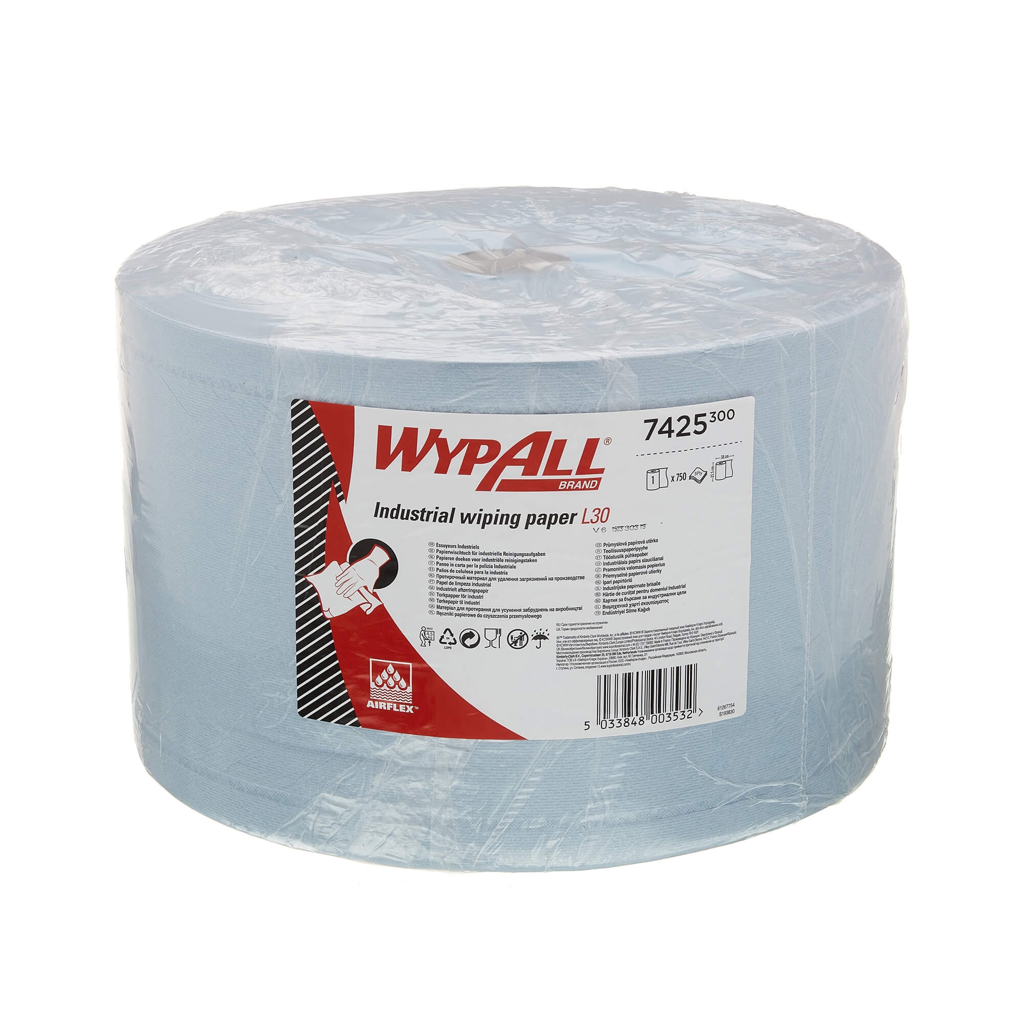 Материал протирочный бумажный Wypall L40, 750л, 24см*38см, голубой — изображение 3