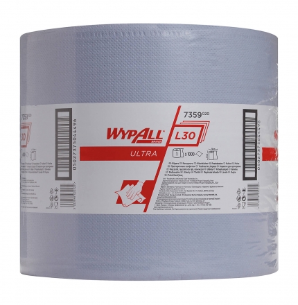 WypAll L30 ULTRA Протирочный материал-большой рулон/синий/3-сл/38*35см/1000л
