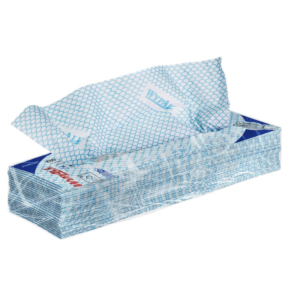 Материал протирочный нетканый Wypall X80, 1-cл, 35*42см, 25л, голубой, 10шт/упак — изображение 4