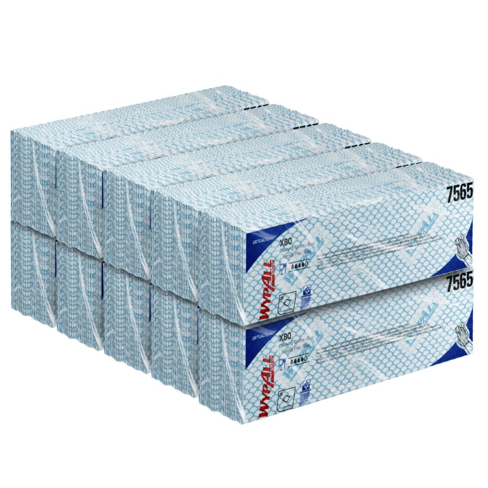 Материал протирочный нетканый Wypall X80, 1-cл, 35*42см, 25л, голубой, 10шт/упак — изображение 6