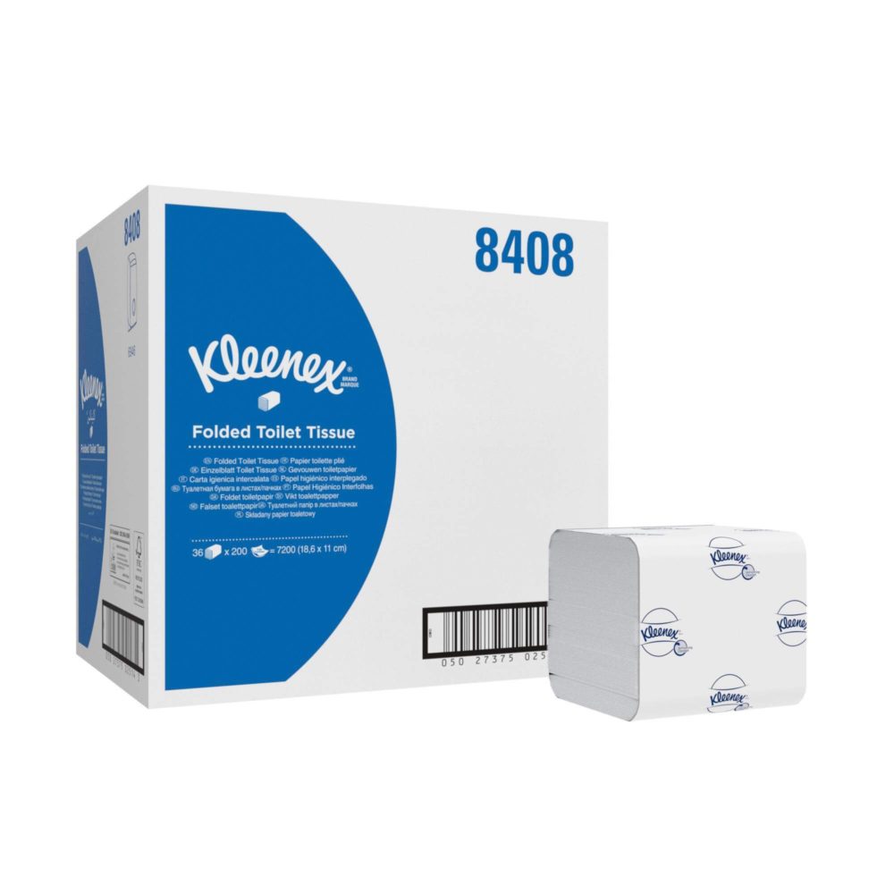 Бумага туалетная с тиснением в пачках Kleenex, 2-сл, 200л, 36шт/упак