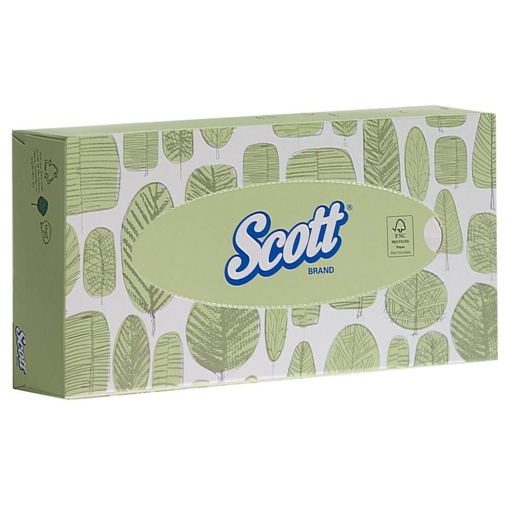 Салфетки для лица Scott, 2-сл,100л, белые, 21шт/упак — изображение 3