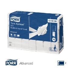 Полотенца для рук в пачках мягкие Tork Advanced Multifold, 2-сл, 136л, 34*21см, белый, 21шт/упак