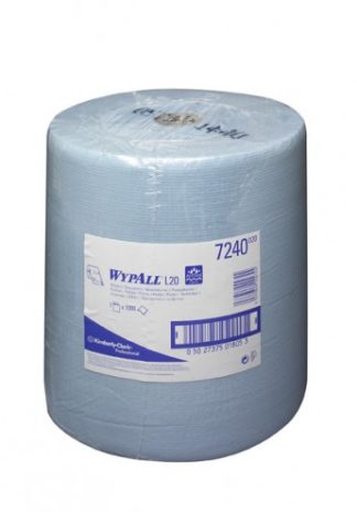 Материал протирочный бумажный Wypall L20, 1-сл, 38*33см, 1000л, голубой