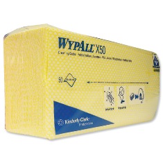 Материал протирочный нетканый Wypall Х50, 25*42см, 50л, желтый, 6шт/упак
