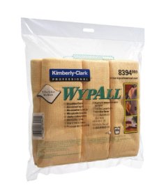 Салфетка из микрофибры полировочная Wypall Microfibre Cloth, 1-сл, 40*40см, желтая, 6шт/упак