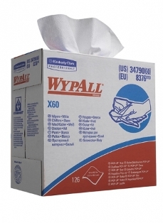 Материал протирочный нетканый Wypall X60, 1-cл, 23*42см, 126л, белый