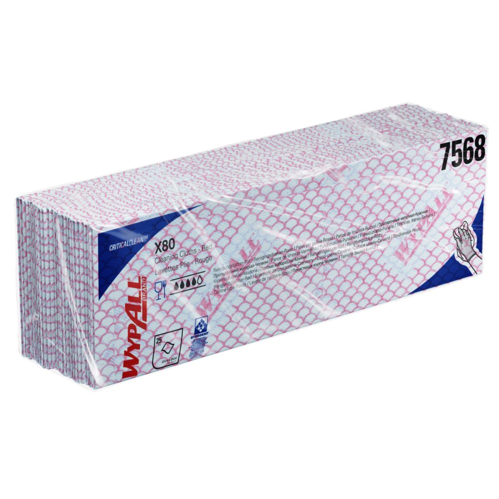 Материал протирочный нетканый Wypall X80, 1-cл, 35*42см, 25л, красный, 10шт/упак — изображение 5