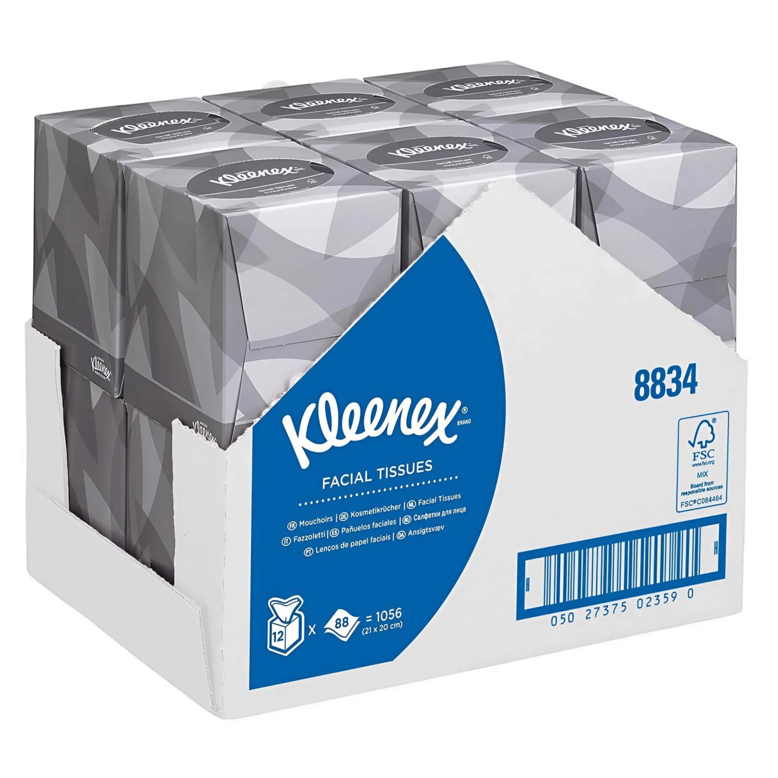 Салфетки для лица Kleenex 2-сл, 90л, белый, 12шт/упак — изображение 2