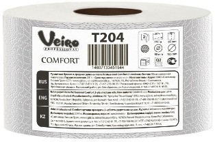 Бумага туалетная в средних рулонах Veiro Prof.Comfort, 2-сл, 170м, 1360л, белый, 12рул/упак