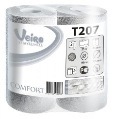Бумага туалетная в стандартных рулонах Veiro Prof.Comfort, 2-сл, 25м, 200л, белый, 8рул/упак