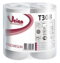 Бумага туалетная в стандартных рулонах Veiro Prof.Premium, 2-сл, 25м, 200л, белый, 8рул/упак